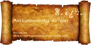 Mattyasovszky Áron névjegykártya