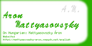 aron mattyasovszky business card